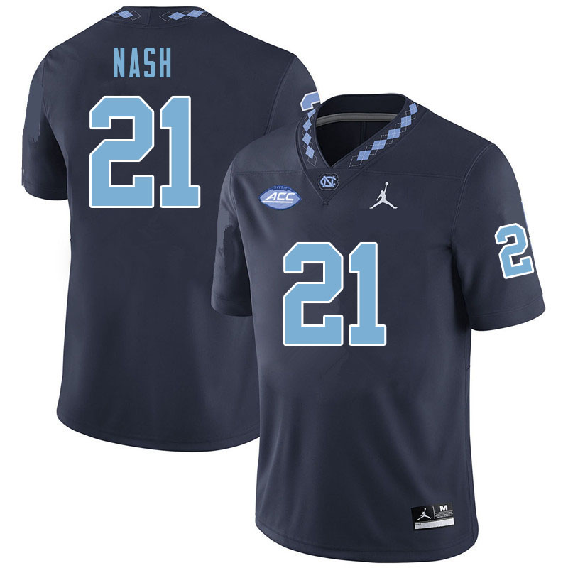 Men #21 Dontavius Nash North Carolina Tar Heels College Football Jerseys Sale-Navy